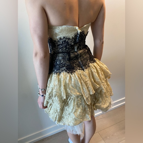 Vintage Jessica McClintock Strapless Lace Dress - Picture 4 of 4